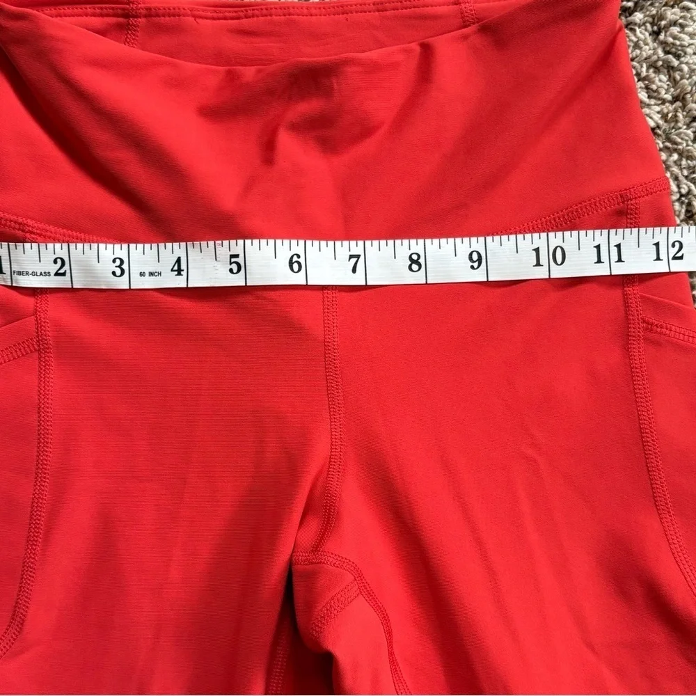 5/20$ Old Navy Girls Active Power Soft High Rise Red Leggings Pockets XS